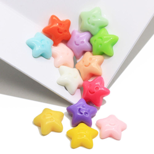 Mixed color Glaze Star Beads Flat Back Cabochon 100pcs/bag For Handmade Craft Decor Bedroom Ornaments Beads Slime