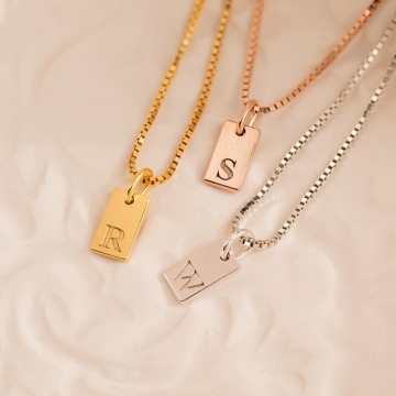 Wholesale Personalized Name and Initial Stainless Steel Necklaces with Gold Plating