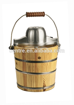 Wooden bucket Ice Cream Maker / 4 quart / Hard ice cream / Manual ice cream machine