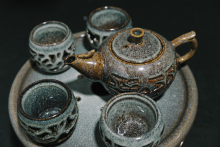 Five sets of hollowed out tea sets