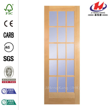 30in Clear Pine Wood French Interior Door