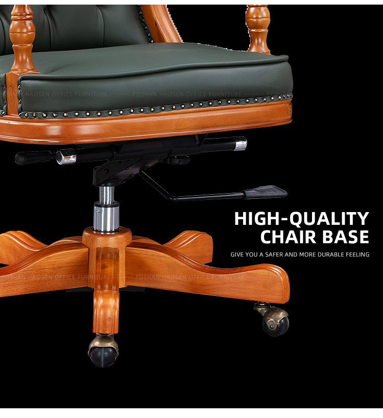 HAOSEN K201 Luxury classic leather Solid wood frame Government office project boss high back executive chair