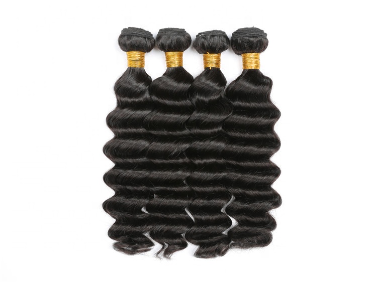 100% Unprocessed Virgin Cuticle Aligned Deep Wave Non-Remy Human Weft Natural Black Human Hair Extension 100g/Bundle