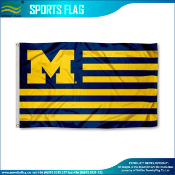 Striped Michigan Wolverines Flag