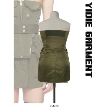 Corsetto per aviatore verde in nylon waterproof per donne