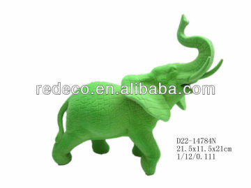 Resin flocked elephant shape