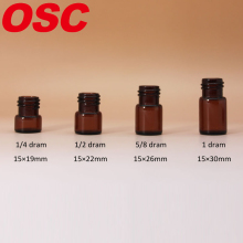 screw top amber pharmaceutical glass vial , 1ml dram vial