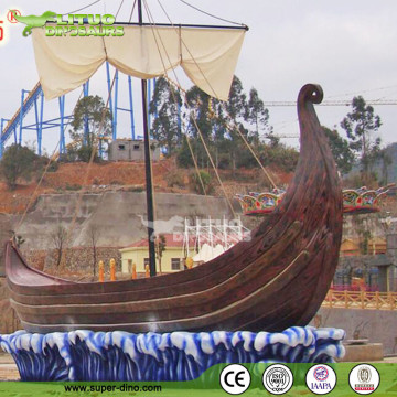 Water Park Decoration Pirate Boat Statue Fiberglass Model