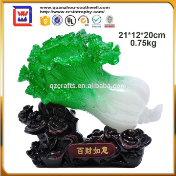 Wholesale Chinese style lucky jade cabbage model and fortune polyresin resin cabbage statues for sale