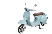 Pastel Blue Electric Scooter with Vintage Style Design