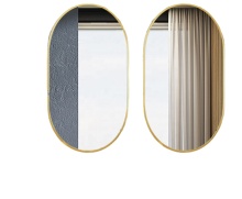 living room modern style home wall gold black oval framed mirror