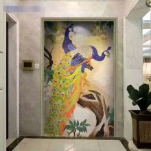 Fashion Designs Peacock Pattern Art Mural Mosaic Tile