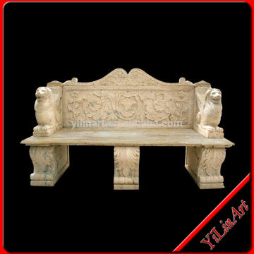 Carved Stone Marble Garden Bench