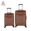 New zipper 4 wheels PU soft luggage bag