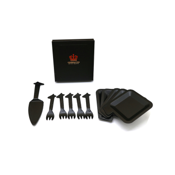 New products plastic cake knife set biodegradable cutlery
