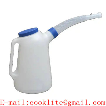 Engine Oil Jug 10 Litre Petrol Diesel Fuel Oil Measuring Jug Pitcher Pouring Cup Spout Lid Polyethylene Plastic Watering Can