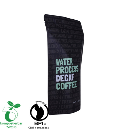 Paper biodegradable Doyypack de paquete de café negro con logotipo