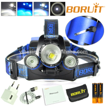 Boruit 2017 Newest Zoomable Reachargeable 6000 Lumens Blue Light Headlamp