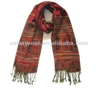 Jacquard ladies woven wool scarf