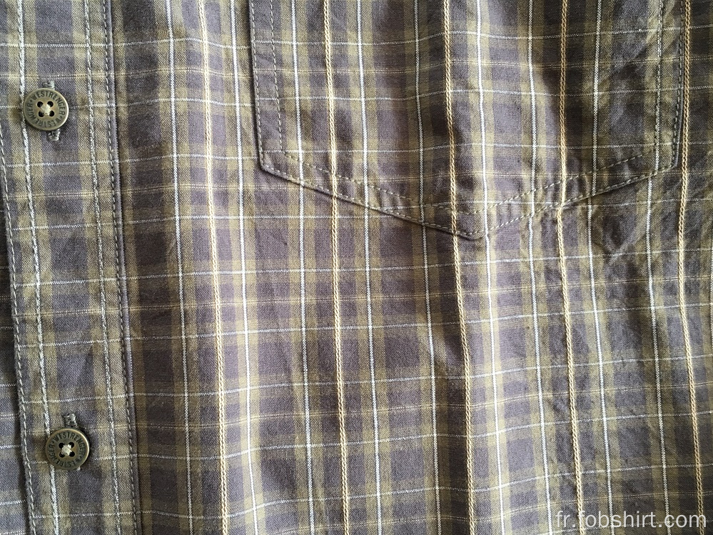 Chemise à carreaux à manches longues pour homme