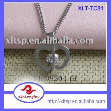 XLT-TC81 316L Stainless Steel Jewelry Pendant, Silver Pendant Necklace with Crystal
