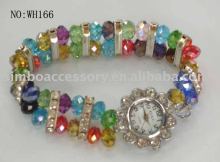 fashional crystal beads jewelry wrist watch bracelet bangle