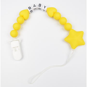 Anpassade logotyp Spädbarn Silikon Pacifier Binky Holders Chains