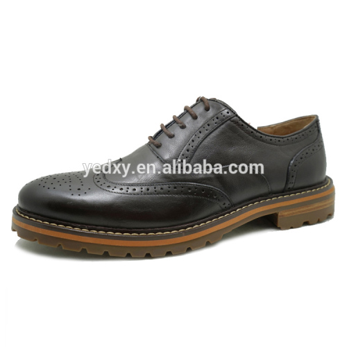 genuine leather upper strong rubber sole high top men leather oxford shoes