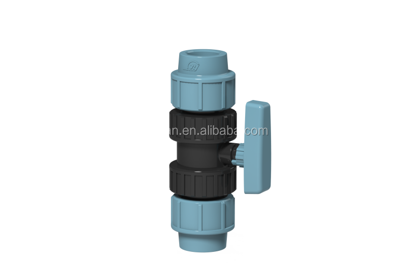 PP Ture Union Ball Valve BSP Compression Fitting 20mm