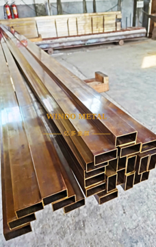 Brass Rectangular tube H63 1.5mm Thickness
