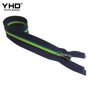 5# Plastic colored open ended zips tape two color vislon designer derlin zippers insertion pin
