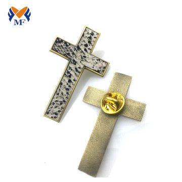 Epoxy printing metal cross pin badge for nurse