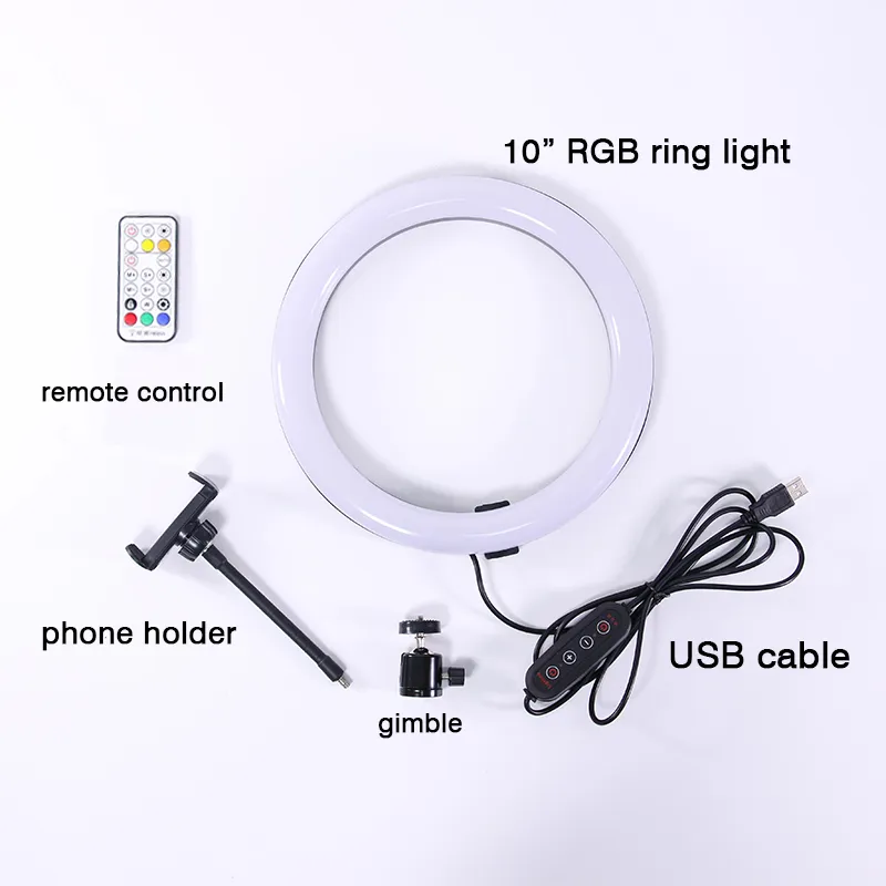 Wholesale 10 /13inch RGB Selfie Live Stream Makeup Youtube Video Ring Light