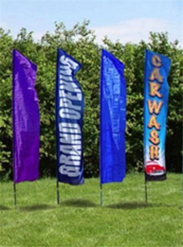 Feather flags banner with dye - sulimation printing on double sides