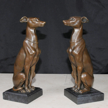 Wholesale garden decorative brass animal sculpture bronze greyhound statue