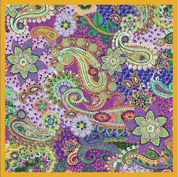 Paisley Silk Scarf 53cm Square Kerchief