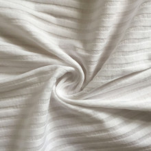 Mercerized stripe effect double rib knitting fabric