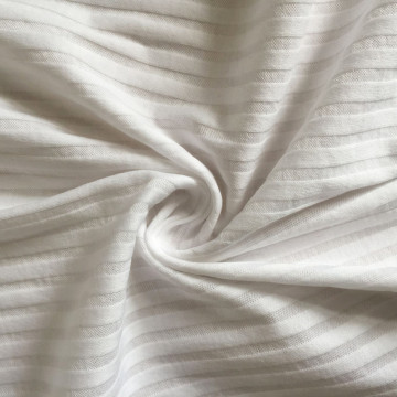 Mercerized stripe effect double rib knitting fabric