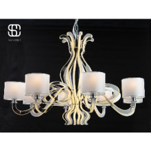 led chrome crystal chandeliers with fabric shade like music notation