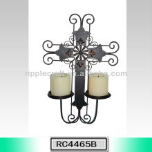 hot sale cross shape metal wall candle holder