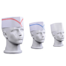 Disposable Chef Hat Red Blue Brown Stripe for Restaurant