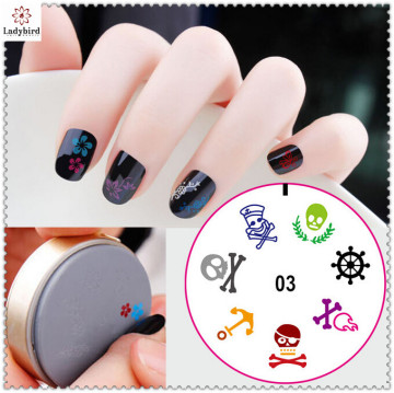 nail art tools Silicone colorful pirate design nail stamper plate