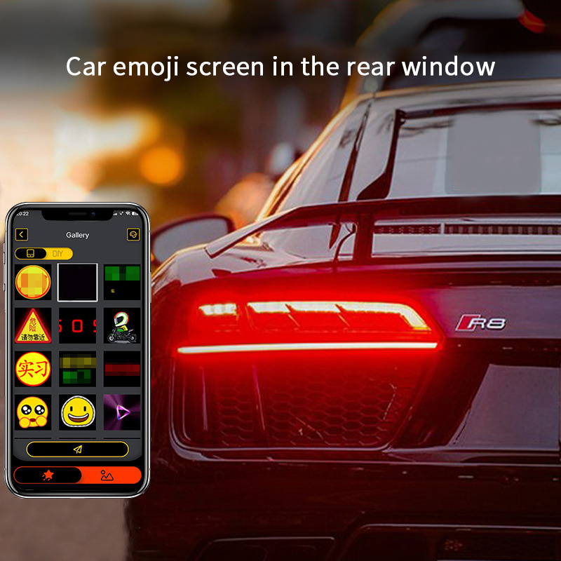 High Resolution 64x64 Pixel LED Smart screen Car Rear Window Display LED APP Programmable Car Sign LED Smart Car Screen