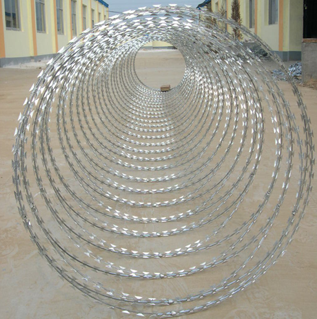 Manufacturer Anping China Best Price High Quality concertina razor wire with clips Cross Razor Barbed Wire with Clips