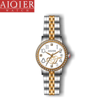 Leather Steel Strap Classic Diamond Watches Woman