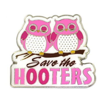 Breast Cancer Save the Owl Enamel Lapel Pin