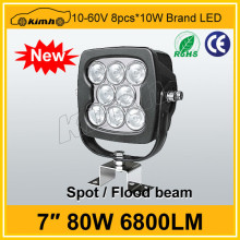 High power Brand 7" 6800LM 80w ip68 Brand led work light