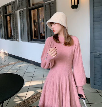 Long Sleeve Pullover Mini Sweater Dress