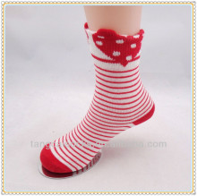 New design red stripe school girls socks