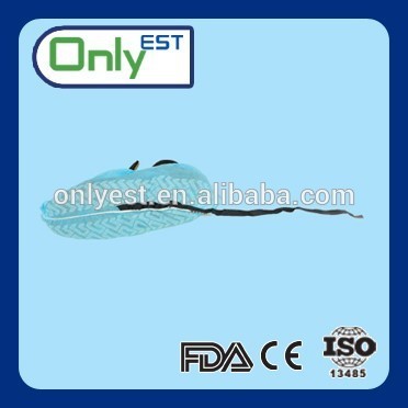 Blue color anti skid nonwoven disposable medical shoe cover for hospital